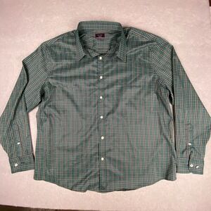 UnTUCKit Mens Size 3XL XXXL Norante Button Up Shirt Green Plaid Long Sleeve